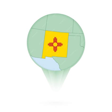 New mexico map stylish location icon with new mexico map and flag