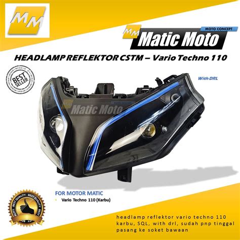 Jual Lampu Headlamp Vario Techno Karbu Model Cstm Reflektor Vario