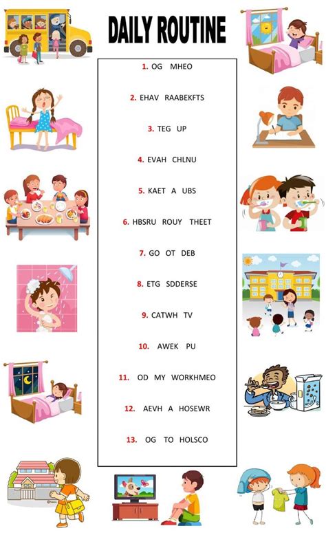 Daily Routine Online Pdf Worksheet English Worksheets Pdf Esl