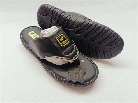 Daily Wear Black Men Handmade Leather Slippers Size To At Rs