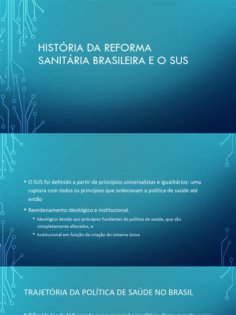 A Reforma Sanitária Propiciou A - Aula - História Da Reforma Sanitária Brasileirae o Sus-Noite | PDF ...