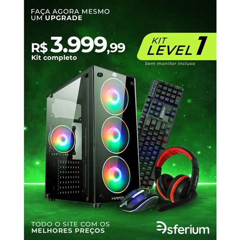 PC Gamer level 1 Gabinete gamer placa de vídeo HD6570 4GB DDR5