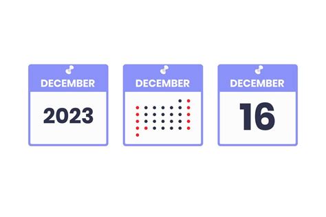 December 16 calendar design icon. 2023 calendar schedule, appointment, important date concept ...