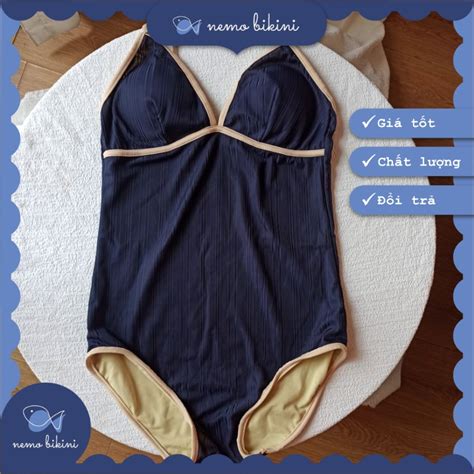 Bikini đi biển đồ bơi nữ mảnh liền thân tôn dáng dây đơn giản Nemo Bikini B Lazada vn