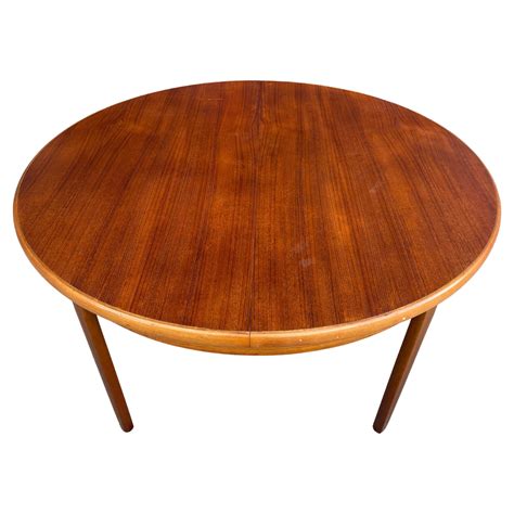 Mid Century Danish Modern Oval Teak Table With Pop Up Butterfly