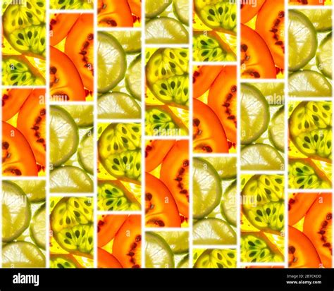 background of tiles of fruit slices Stock Photo - Alamy