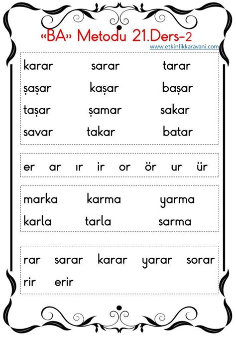 Basara Yöntemi Nedir Okuma çalışması İlkokul Alfabe çalışma sayfaları