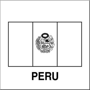 Clip Art: Flags: Peru B&W – Abcteach