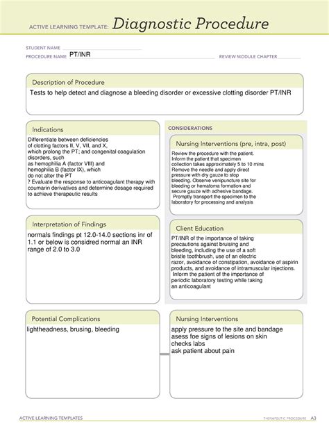 Diagnostic Procedure Ati Template