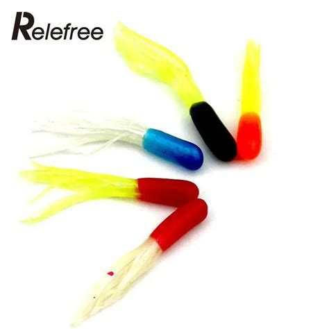 Relefree Pack G Fishing Artificial Soft Grub Worm Skirted Jelly