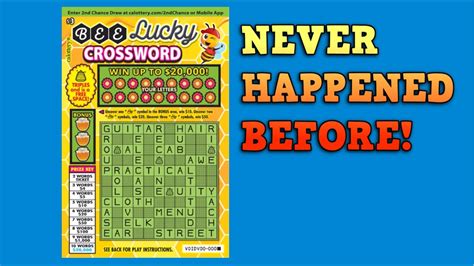 20K PRIZE BEE LUCKY CROSSWORD SCRATCH OFF TICKETS YouTube