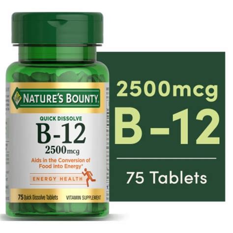 Natures Bounty® B 12 Quick Dissolve Tablets 2500mcg 75 Ct Harris Teeter