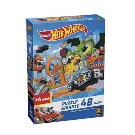 Quebra Cabeça Peças Gigante Hot Wheels Shopee Brasil