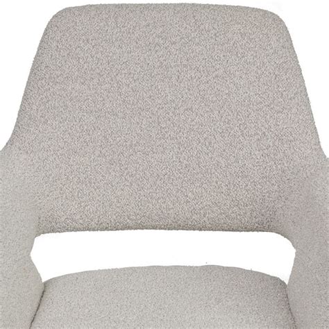 Ravello Boucle Fabric Swivel Carver Dining Chair Ivory