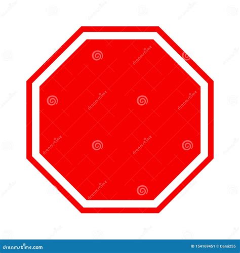 Blank Stop Sign Icon Red Isolated On White Background Vector