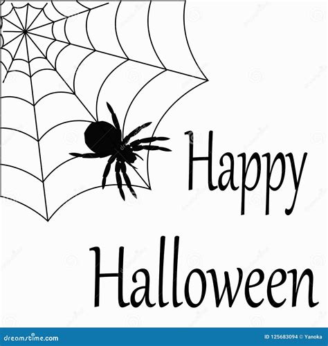 Happy Halloween. Spider Web with Spider White Stock Vector ...