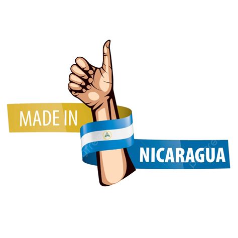 Ilustración Vectorial De La Bandera De Nicaragua Sobre Fondo Blanco