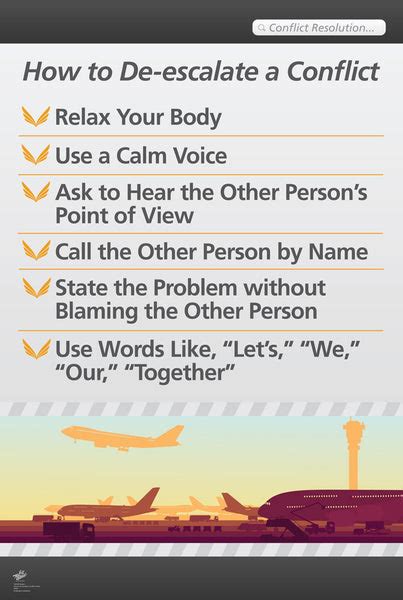 How to De-escalate a Conflict Poster – Mendez Foundation 