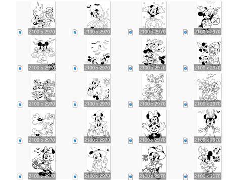 Mickey Mouse at Halloween Coloring Pages JPG PDF Mickey Mouse Creative ...