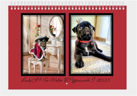 2023 Calendar Pug Calendar 2023 Pug Planner Pug Wall Calendar - Etsy