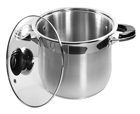 10 Qt Stock Pot 1810 Stainless Steel Super Double Capsulated Bottom Wglass Lid