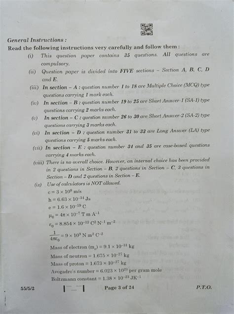 Cbse Class 12 Physics Board Exam 2023 Full Question Paper Indiatoday