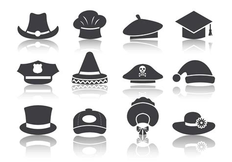 Free Black Hat Icons Vector 118005 Vector Art at Vecteezy