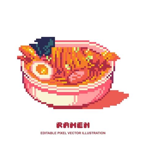 Premium Vector Pixel Ramen Icon Vector Illustration For Video Game