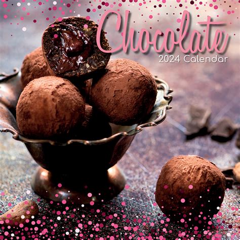 Chocolate 2024 Square Wall Calendar 16 Months Food Planner Xmas New