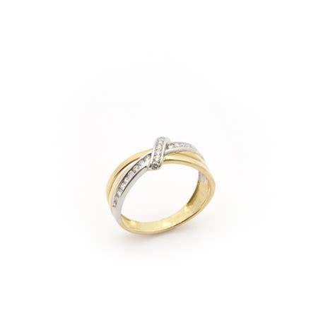 Bague Carador multi rangs croisés or jaune et blanc 750 000 et diamants