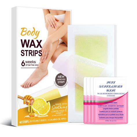 Gxxgreat Wax Strips For Hair Removal 40pcs Trimmable Gentle Body Waxing Strips For Face Legs