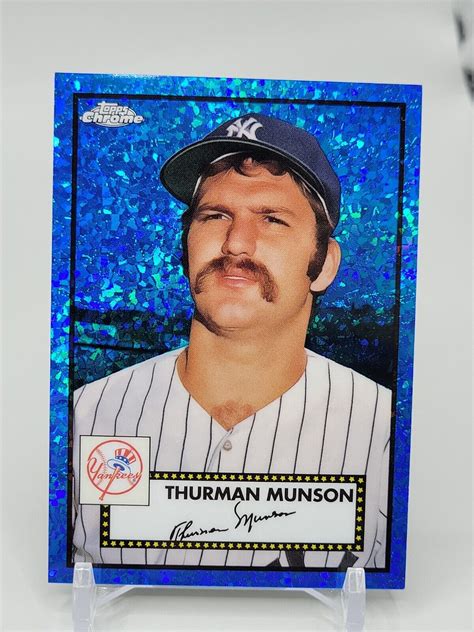 Thurman Munson Chrome Platinum Anniversary Blue Mini Diamond