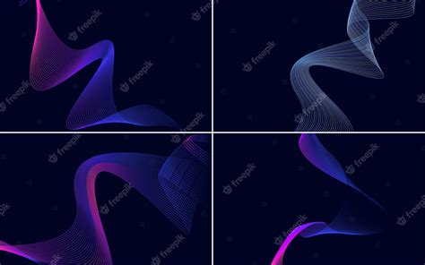 Premium Vector Set Of 4 Vector Line Backgrounds To Add Visual