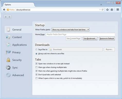 Firefox 32 Preferences Open In A Tab By Default Ghacks Tech News