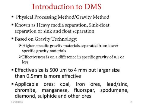 Dense Medium Separation 