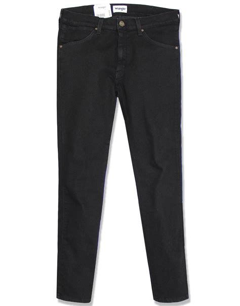 Wrangler Strangler Retro Mod Super Skinny Drainpipe Jeans Black