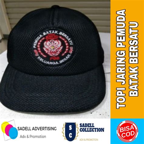 Jual Topi Batak Topi Pemuda Batak Bersatu Hitam Jaring Double Mash