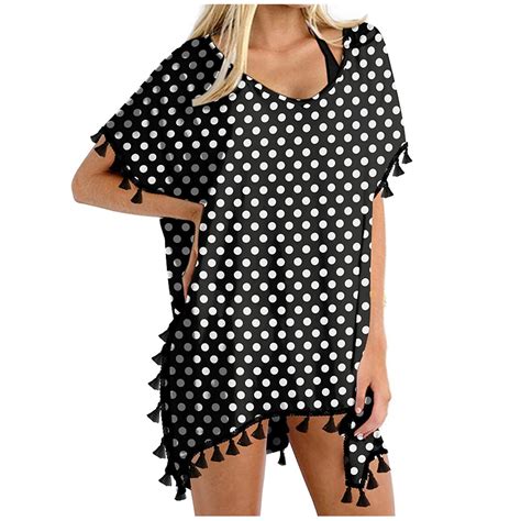 Summer Clearance Sale Pitauce Swimsuit Coverup For Women Trim Chiffon