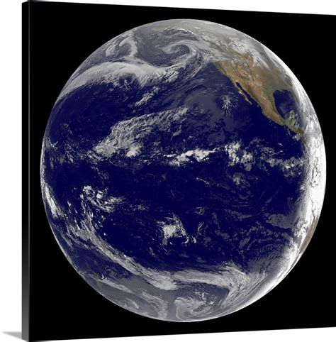 Satellite image of Earth centered over the Pacific Ocean Wall Art ...