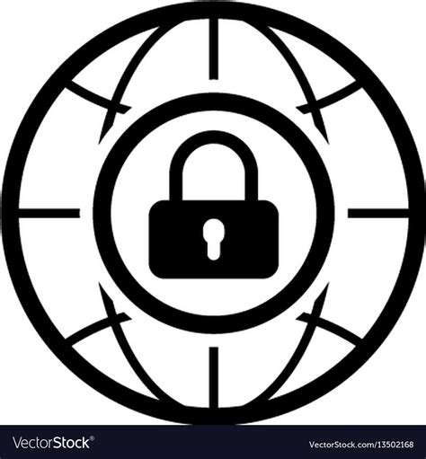 Internet Security Icon Flat Design Royalty Free Vector Image