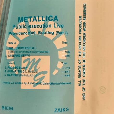 Cassette Metallica Public Execution Live Part1 1992 Metalmania