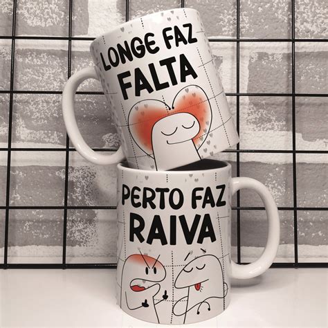 Caneca Flork Namorados Longe Faz Falta Perto Faz Raiva Elo