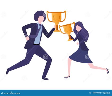 Man Woman Trophies Stock Illustrations 44 Man Woman Trophies Stock