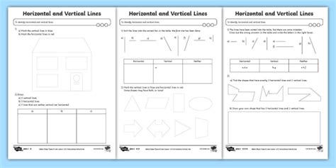 👉 Horizontal And Vertical Lines Differentiated Maths Activity Sheet