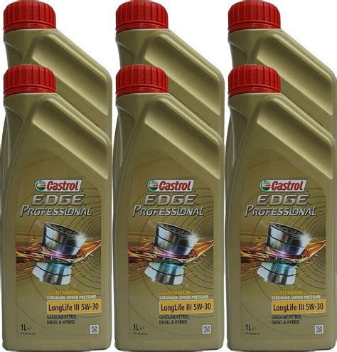 6 X 1 Liter Castrol 5W 30 Longlife 3 Edge Professional VW 50400 50700