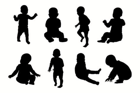 Free Vector | Flat design baby silhouette