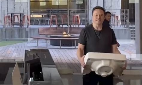 Musk Brings The Kitchen Sink Literally To Twitter Purchase