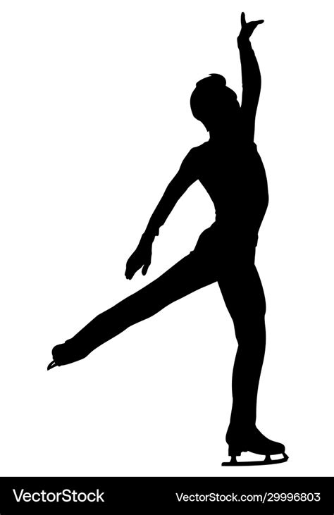 Silhouette A Athlete Figure Skating Royalty Free Vector