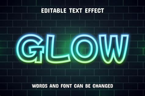 Premium Vector Glow Text Neon Text Effect