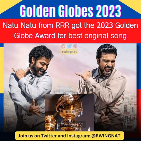 Natu Natu Got The Golden Globe 2023 Img Source Rwingnat On Twitter